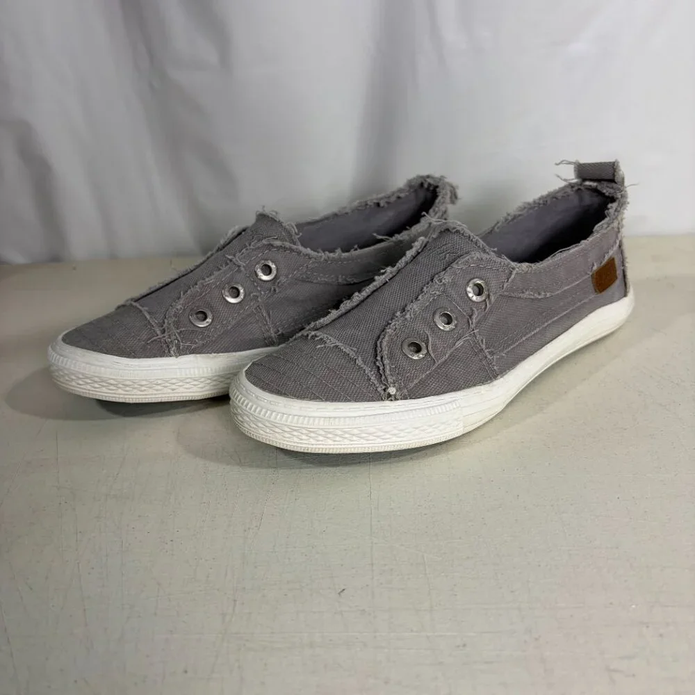 Blowfish Malibu Grey Slip-On Casual Canvas Sneaker Women Size 8.5 - Picture 2 of 13